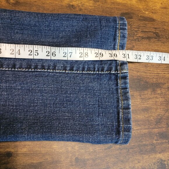 Levi's Jeans Size 8 Mid Rise 515 Bootcut Studded Medium Dark Wash Western - Picture 8 of 10